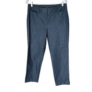 Ann Taylor Factory Lightweight Cotton Chambray Pants Navy Blue Size 6 Curvy